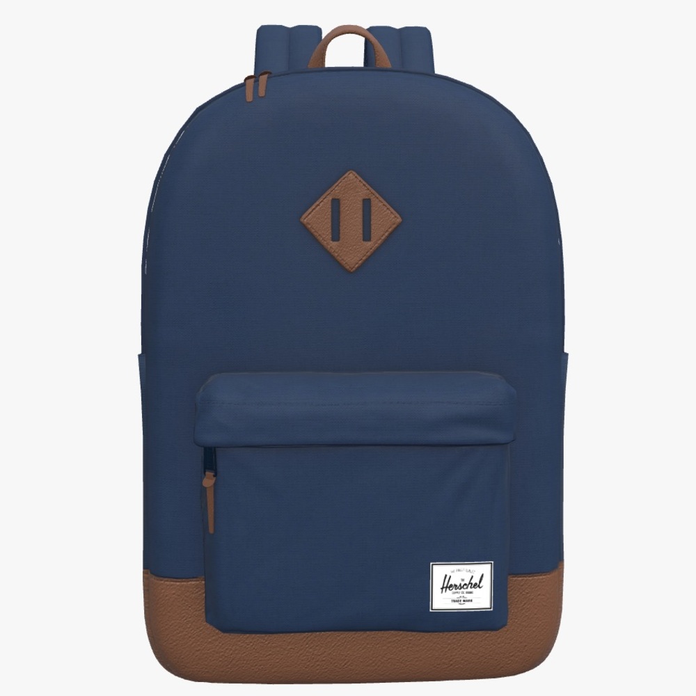 Hershel Heritage Backpack - Navy/Tan Synthetic Leather
